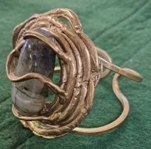 Impresionante brazalete ajustable vintage nido de ángel bronce y labradorita - Imagen 1 de 7