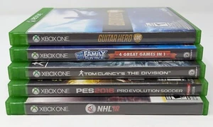 Xbox One Used Games Lot of 5 Guitar Hero Live NHL 16 PES2016 Division Family Fun - Picture 1 of 12