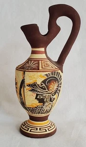 1980 Ancient Greece Greek Artifact Replica Souvenir Copy Pottery Vase Pitcher 6" - Picture 1 of 11