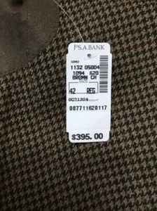 Jos A Bank Sport Coat Men’s 42R Brown Houndstooth Check Wool 2-Button Jacket - Picture 1 of 12