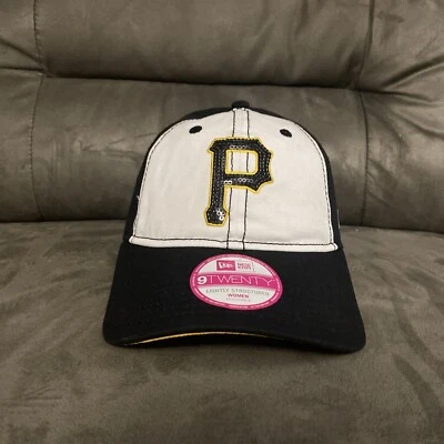 Chapéu preto e branco Pittsburgh Pirates feminino tamanho único New Era 9fifty novo com etiquetas - Imagem 1 de 4