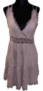 Sea Gypsies Medium Women’s V-Neck Puce Color Short Dress - Picture 1 of 15