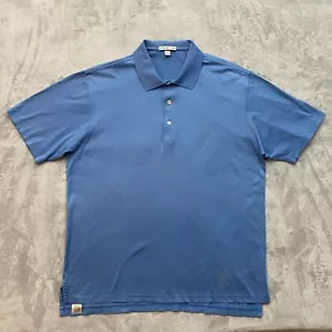 Peter Millar Golf Polo Shirt Men Large Blue Short Sleeve PGC Country Club Logo - Picture 1 of 10