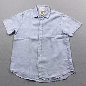 Panama Jack Shirt Men Large Blue Linen Short Sleeve Casual Costal Vacation Beach - Picture 1 of 10