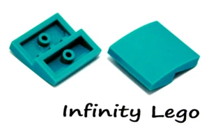 12 LEGO Dark Turquoise Slope Curved 2 x 2 x 0.66 (15068) - 12 Pieces - Picture 1 of 2
