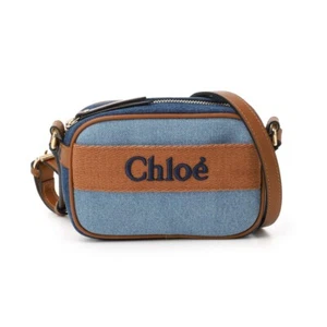 Chloe Shoulder Bag Denim Blue x Brown Women's Bag W160 x H120 x D45mm NEW - Picture 1 of 8