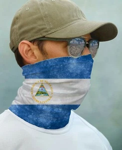 SONNENGAMASCHE Maske Bandana UPF 50+ UV Schutz Nicaragua Flagge Angeln Gesicht Hals - Bild 1 von 1