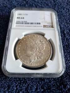1881-S Morgan Dollar, NGC MS64 - Picture 1 of 2