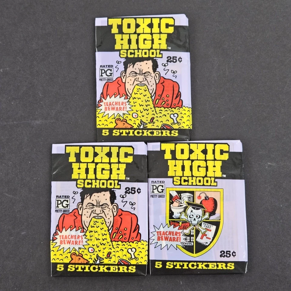 Vintage 1991 Topps Toxic High School Stickers Trading Cards