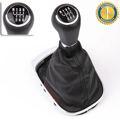 Pomello Leva del Cambio per Opel Mokka X Chevrolet Trax 6 Marce Nero Pelle - Immagine 1 di 4