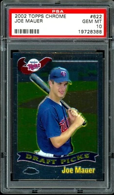 2002 Topps Chrome #622 Joe Mauer RC HOF PSA 10 Twins - Image 1 of 2