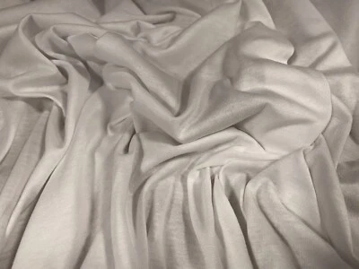 Cotton Single Jersey Fabric, Per Metre - Plain - White - Image 1 of 3