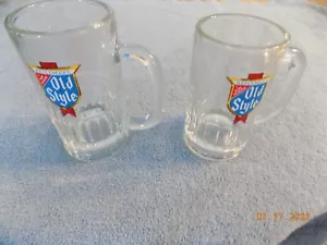 Heileman's Old Style Beer Glass Mugs 1 10oz 1 12oz Heavy Vintage - Picture 1 of 2