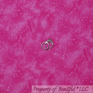 BonEful Fabric FQ Cotton Quilt Pink White Dot Star Girl Breast Cancer Blender US - Picture 1 of 11