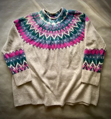 Suéter Vince Camuto Rosa Tostado Nórdico Grande Suave Talla XL Mezcla Acrílico Foto 1 de 4