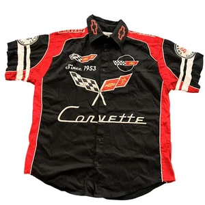 Corvette Hemd Herren Large Racing Pit Crew Button Up Team Rallye 1953 Rennwagen - Bild 1 von 14