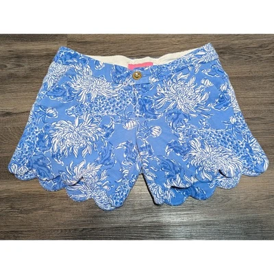 Pantalones Cortos Lilly Pulitzer Buttercut Para Mujer Talla 6 Azul Blanco Floral Dobladillo Vieira Foto 1 de 4