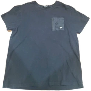 Nike Black T Shirt Zipper Chest Pocket Mens Large - Picture 1 of 4