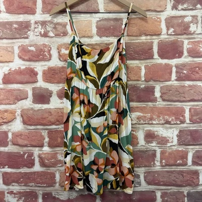 O'Neill платье женщин XL многоцветный абстрактный гофрированный мини пляжный повседневный сарафан - Изображение 1 из 4