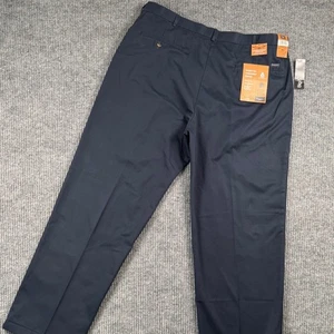 Nuevos Pantalones Haggar 42W Grandes y Altos Calce Clásico Azul Marino Trabajo a Fin de Semana Elastizados Caquis - Imagen 1 de 9