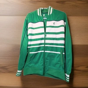 Men's Rocawear Green White Stripe Track Jacket Y2K 2XL - Picture 1 of 6