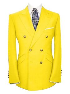 Mens Blazer Double Breasted Summer Slim Fit Suit Jacket Coat Peak Lapel Custom