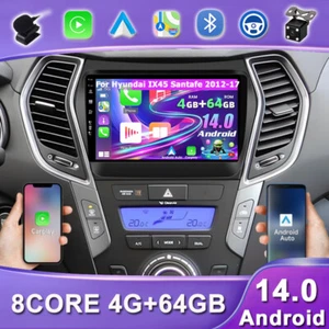 For Hyundai IX45 Santafe 2012-17 Android 14 Car Stereo Radio GPS Apple CarPlay - Picture 1 of 18