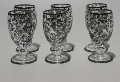 Bicchieri Liquore Set 6 Decorati Argento Collezione Rigatti *82519 - Immagine 1 di 2