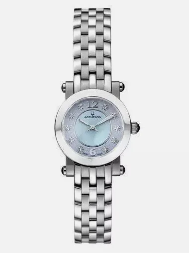 Accutron Stunning Womens 24mm Blue Mo"p Stainless Steel Watch 26p07 - Image 1 of 1