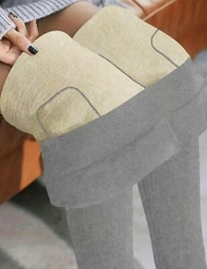 Plus Size Solid Waist Thermal Leggings Light Gray 3XL Size 22 - Picture 1 of 3