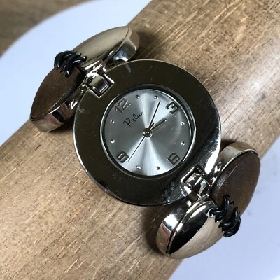 Relic Women ZRT10012 Silver Dial Wood Heart Shape Bracelet 32mm Quartz Watch 7" - Image 1 of 4