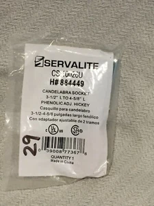 Servalite Candelabra Socket 3.5" L to 4-5/8" L Phenolic Adjustable 884449 Bag 29 - Picture 1 of 7