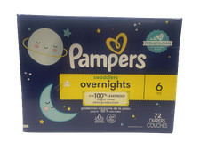 Pampers Swaddlers Overnights Size 6 72 Diapers Up To 100 Leakproof.