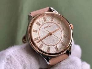 RELOJ PARA MUJER FOSSIL BQ1576 esfera plateada correa de cuero marrón 5 ATM S/S CUARZO - Imagen 1 de 18