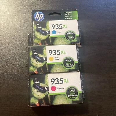 Juego de 3 CARTUCHOS DE TINTA HP 935XL ALTO RENDIMIENTO CIAN AMARILLO MAGENTA Caduca 2023 Foto 1 de 4