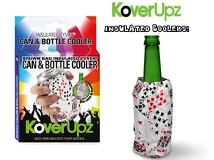 Insulated Can & Bottle Cooler Party Drink Coolie Poker Cards Koozie Hugger - Picture 1 of 10