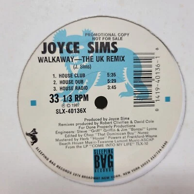 Joyce Sims Walkaway UK Remix M- 12" Vinyl Record Single + Free Sleeve - Image 1 of 4