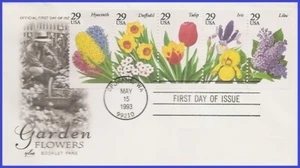 USA5 #2760-64 U/A ARTCRAFT FDC BKLT5 fiori da giardino - Foto 1 di 1