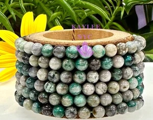 Wholesale 6 Pcs Natural Chrysocolla Fynchenite 6mm 7.5” Crystal Stretch Bracelet - Picture 1 of 8