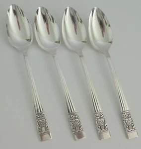 Set of 4 Community Oneida CORONATION Silverplate OVAL SOUP SPOONS - Picture 1 of 9