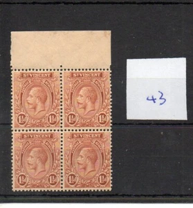 St. Vincent (43) - 1913/32 Definitive 1.5d - block of 4 - mint - SG Cat £26 - Picture 1 of 1