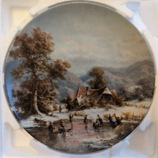 1987 Furstenberg Plate by Ludwig Muninger B1654 "Icefishers on the Village Pond"