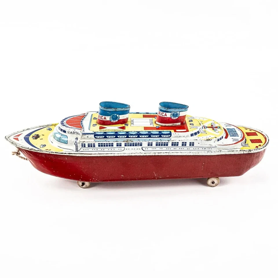 De colección 1940 Wyandotte S.S. America Crucero Ocean Liner Barco Lata Litografía Foto 1 de 4