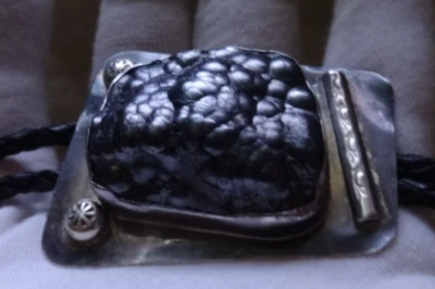 Corbata Bolo Botryoidal Goethite de Plata Esterlina Firmada para Hombre Nativo Americano Foto 1 de 4