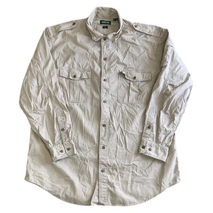 Orvis Safari Shirt Bush Military Style Long Sleeve Tall Beige Mens XL - Picture 1 of 7