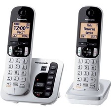 Panasonic KX-TGC222S Expandable Digital Cordless Answering System with 2 Handsets - Silver