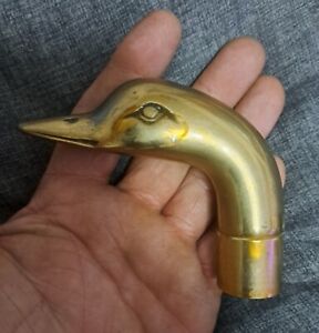Vintage Solid Brass Duck Head Cane Handle Top With Threads