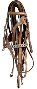 Polo Full Trense Set Equestrian London hellbraun Leder Knebel Style - Bild 1 von 9