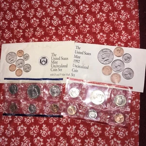 1992 United States Mint D & P Mint Marks Uncirculated 10 Coin Set - Picture 1 of 6