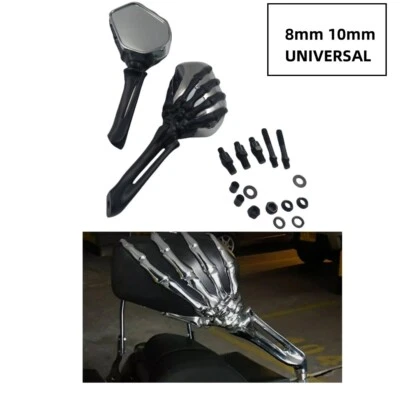 Espejos retrovisores Skull Skeleton para Harley Dyna Softail Sportster Touring Road Glide 2 piezas Foto 1 de 4